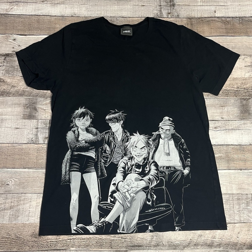 Gorillaz Shirt Women's Size Medium Black Front Aop Band Tee The Now Now 2018